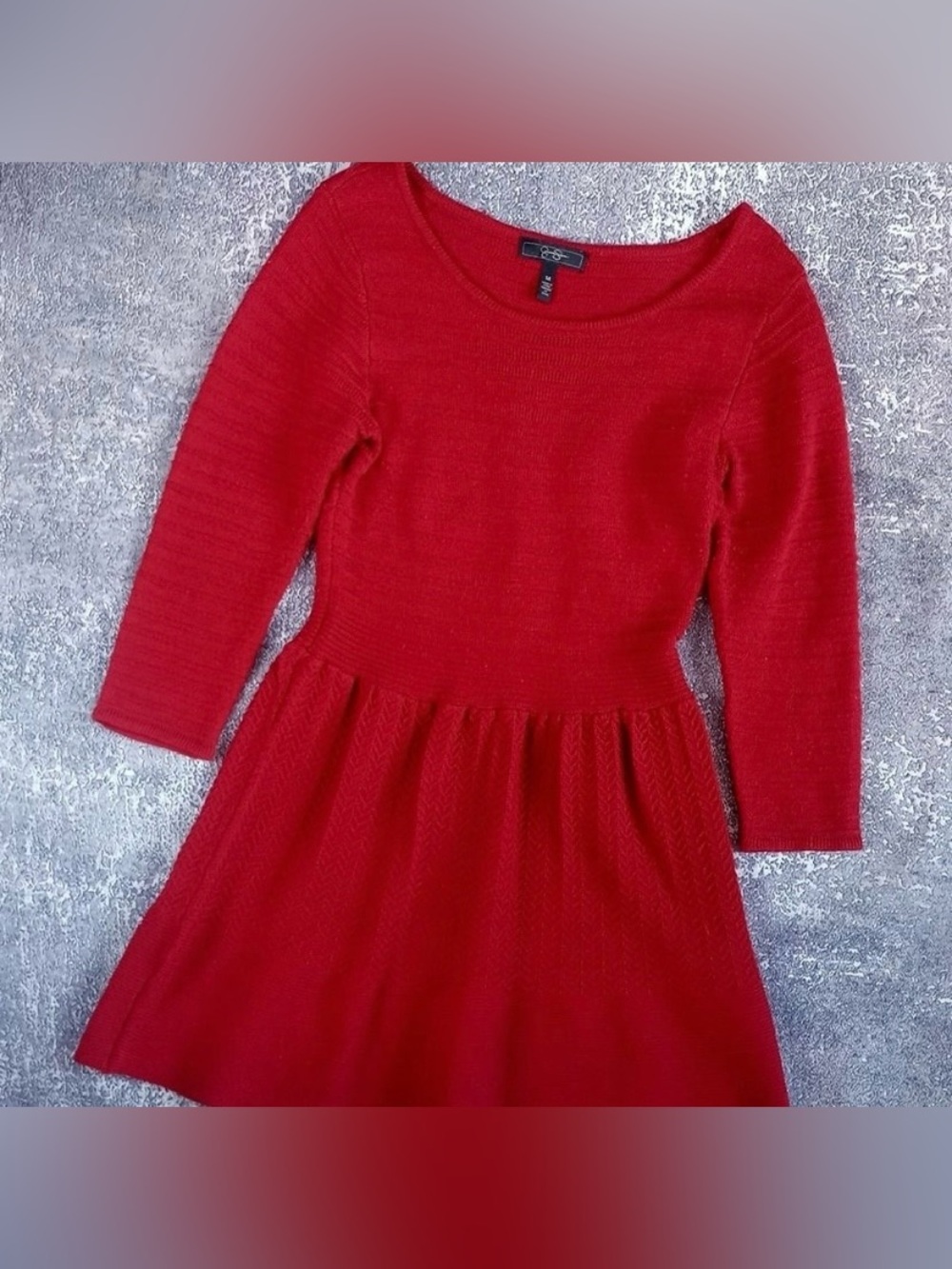 Medium Womens Jessica Simpson Red Fit-and-Flare Baby Doll Dress - Picture 2 of 8